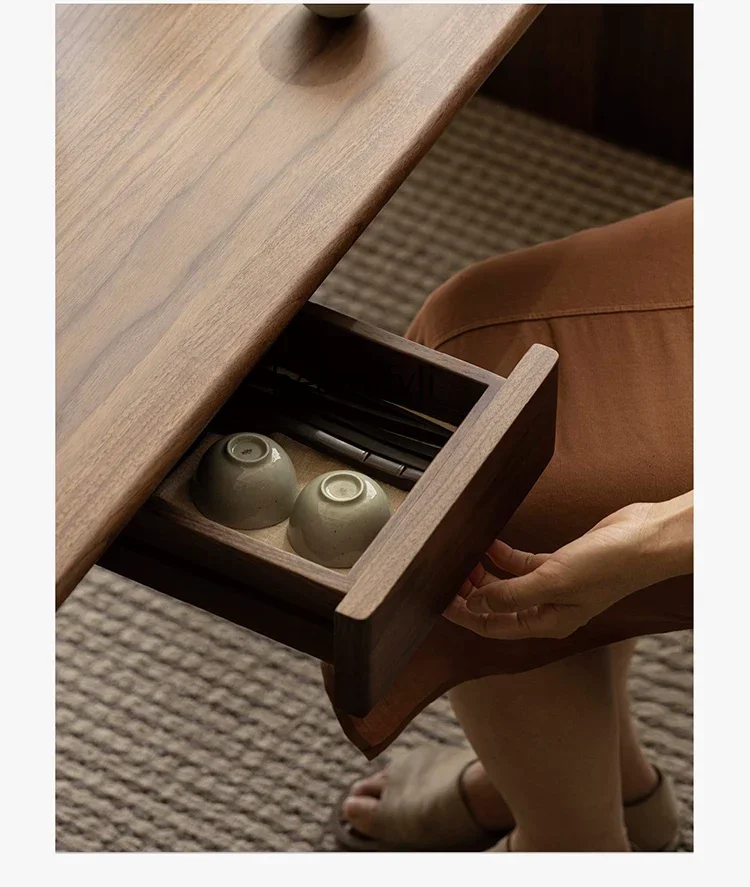 New Chinese solid wood tea table Zen large board table office tea room tea table