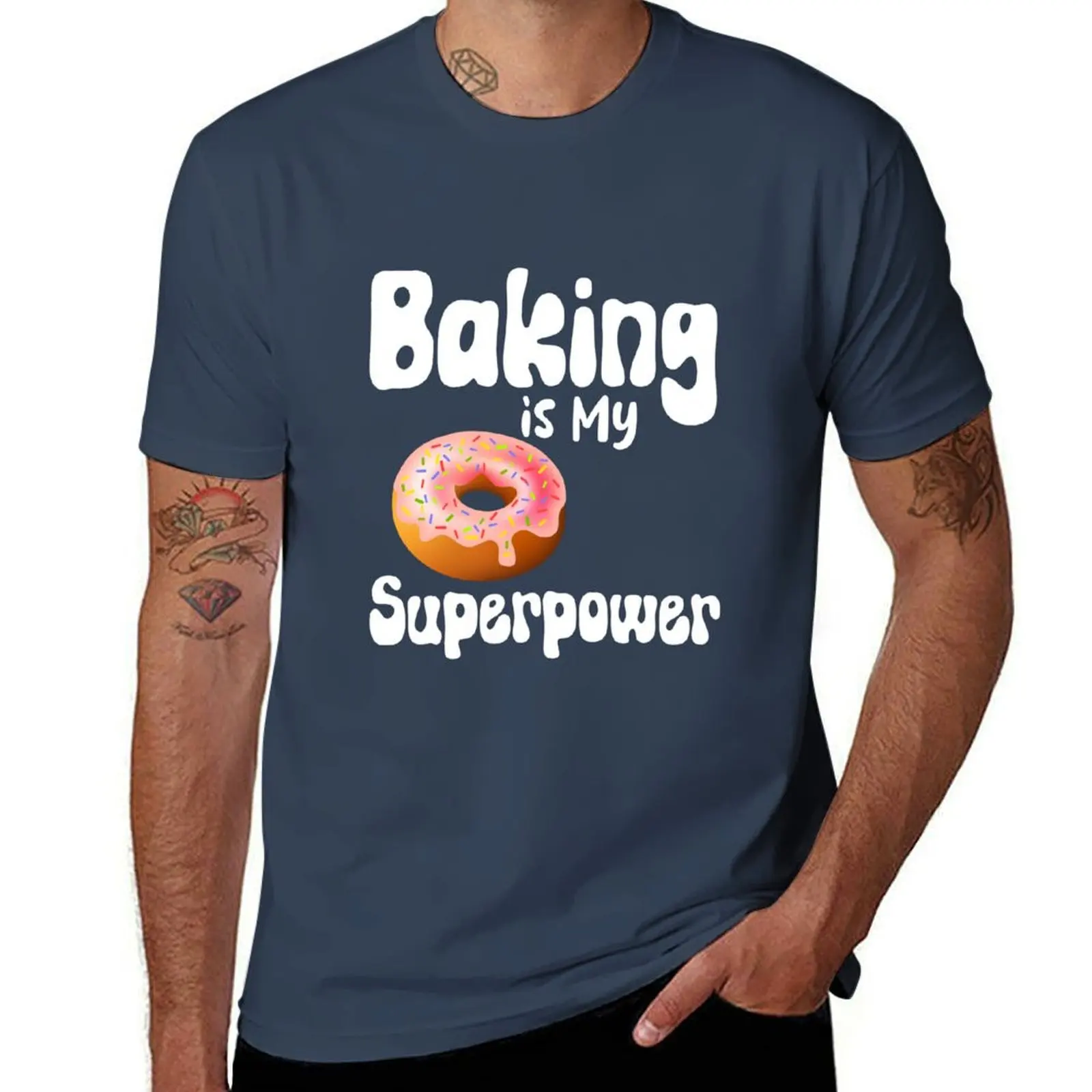 

professional baker Baking my funny cook, superpower chef is T-Shirt Comfortable Basic Crew Neck Tee