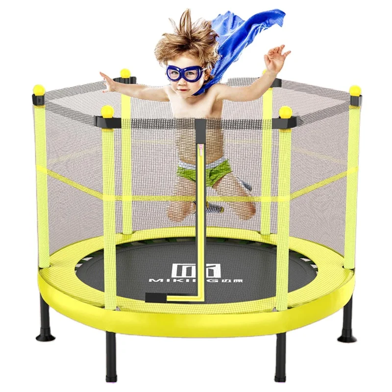 Indoor And Outdoor Safety Design, Mini Foldable Children's Trampoline With Protective Net