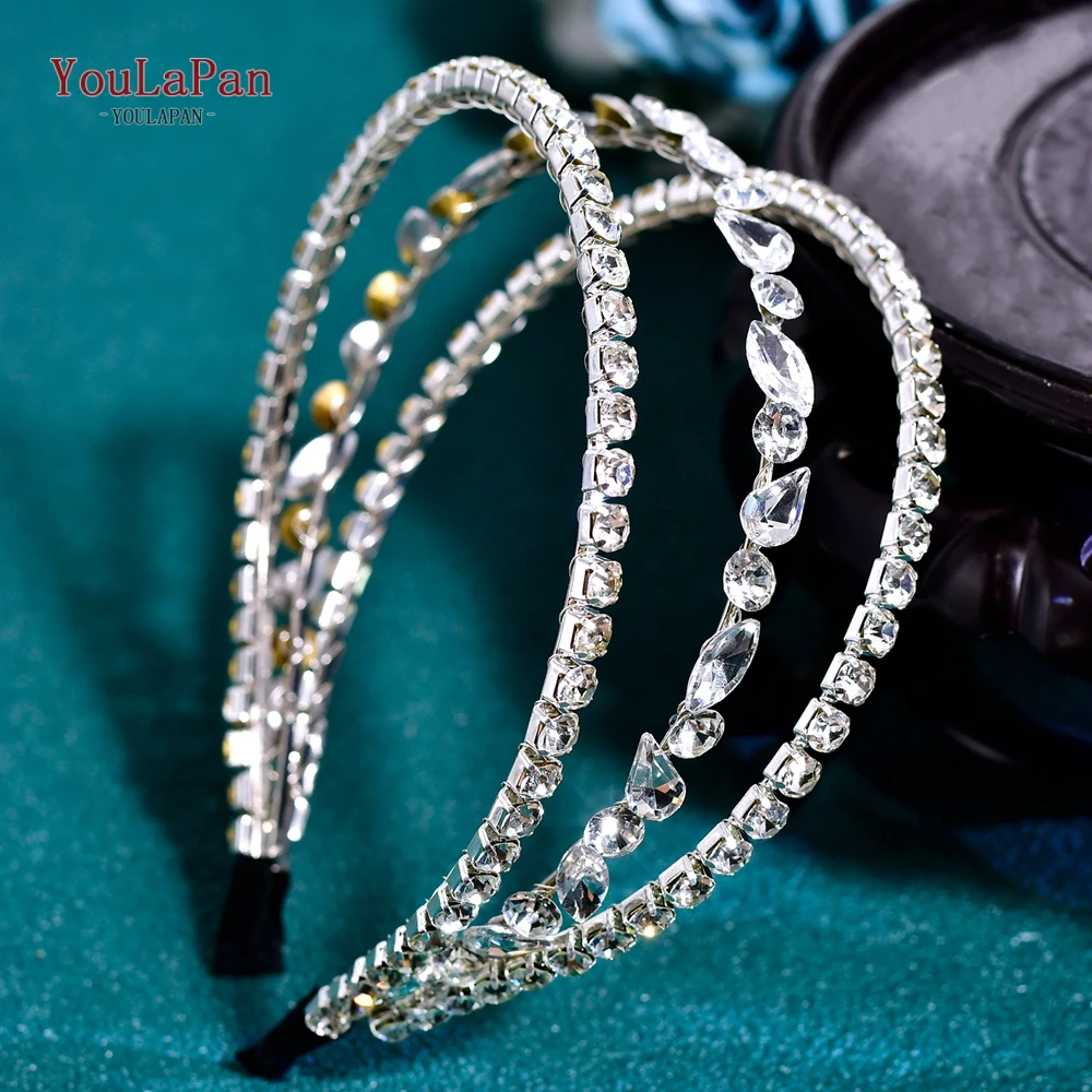 YouLaPan Funkelndes Strass-Hochzeits-Stirnband, mehrschichtig, Braut-Kopfschmuck, Damen, Bankett, Abschlussball, Haarschmuck, Party-Tiara HP864