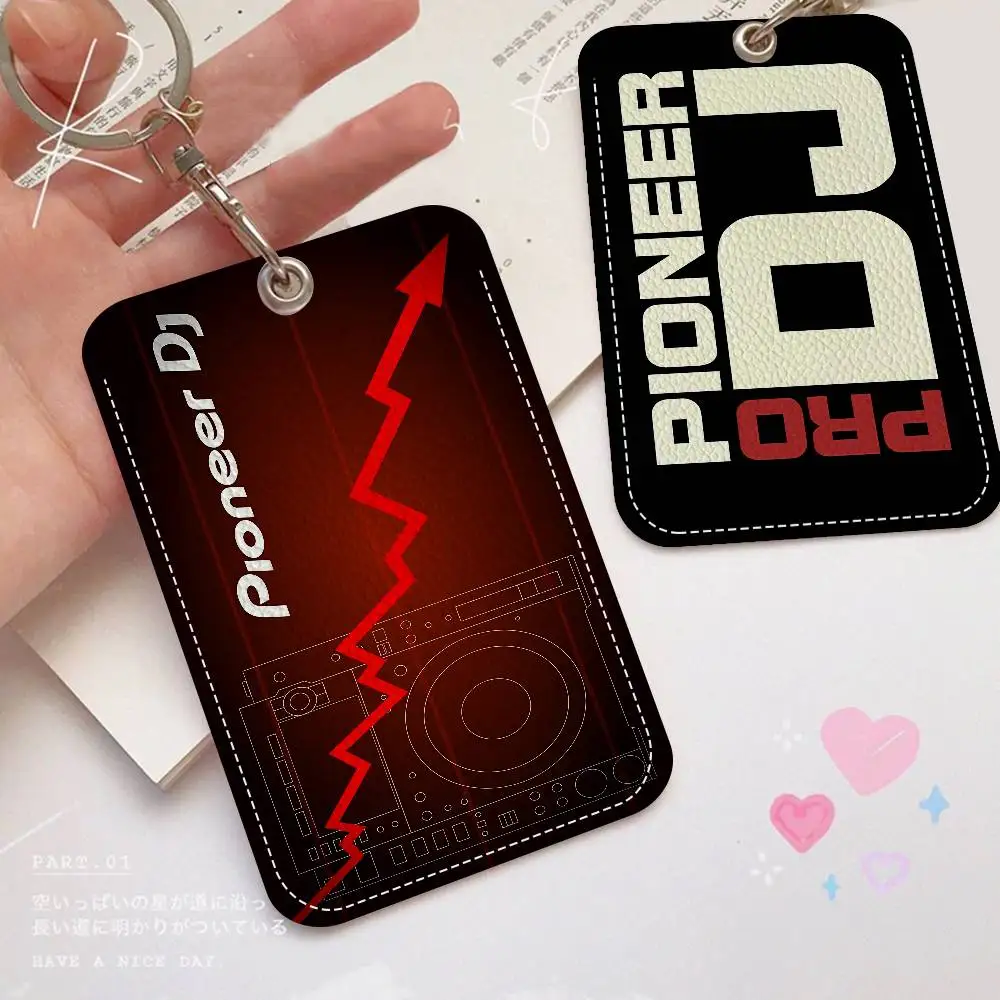 

Pioneer Dj Pro Music Прямоугольный чехол для удостоверения личности Брелок для ключей Сумка для ключей Кольцо для ключей Кожаный держатель для карт Брелок для ключей Доступ