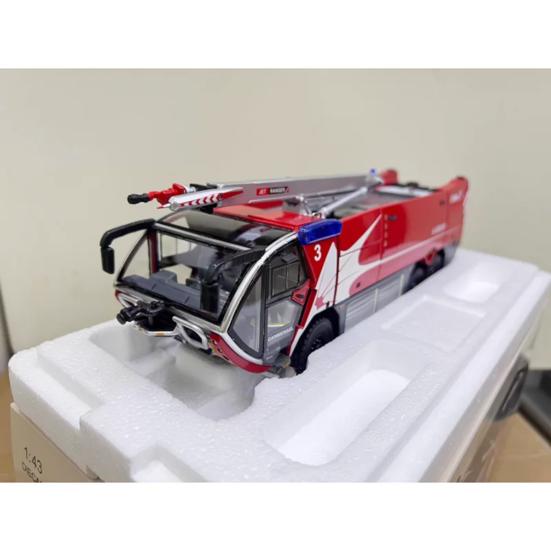 Diecast escala 1:43 COBRA 3 aeropuerto espuma principal motor de bomberos aleación modelo de coche colección adornos de recuerdo regalo de exhibición