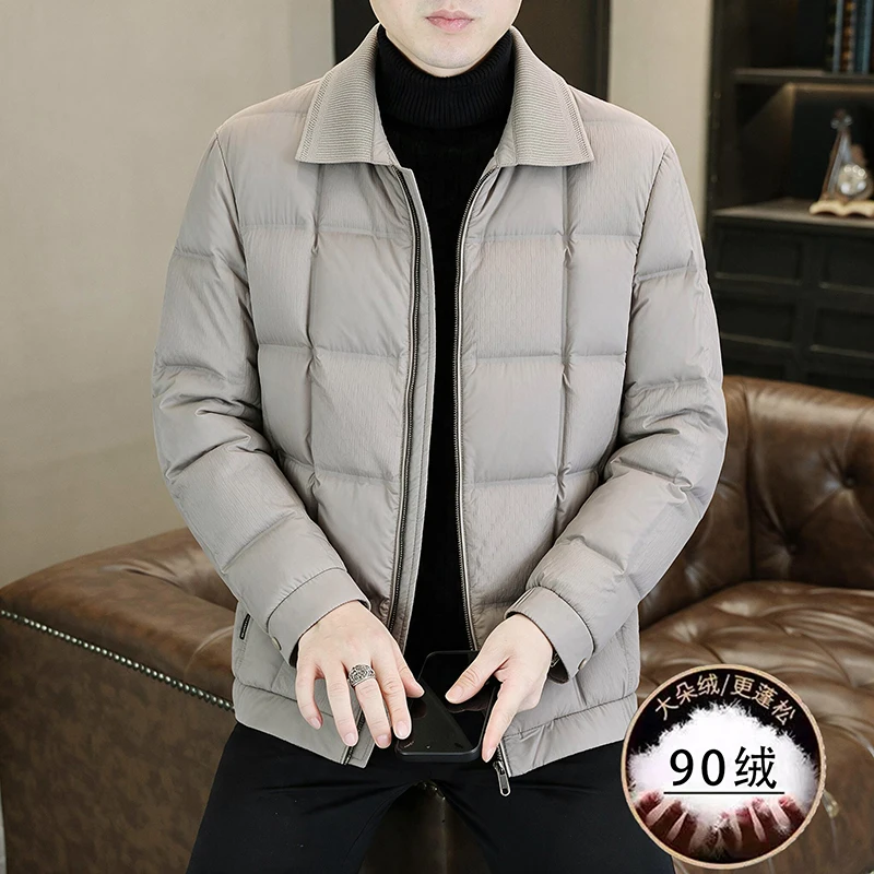 2026 Winter New Style Men's Fashion Casual 90 Denier Collared Down Jacket Coat