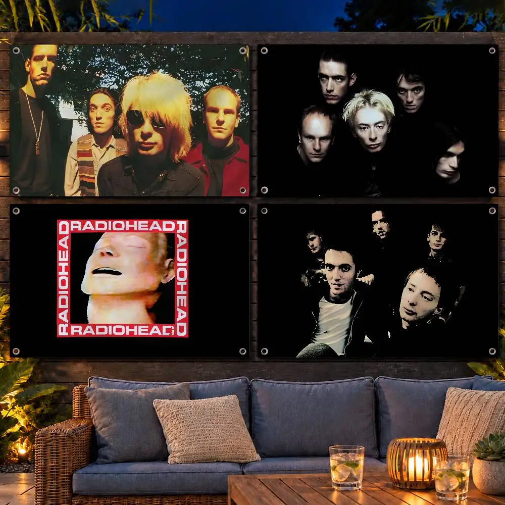 Classic Band Radiohead Indoor Outdoor Flag Banner Party Decor Hanging Wall Backdrop