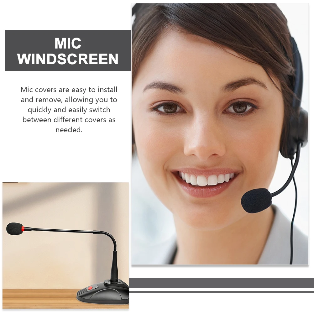 

10 Pcs Lapel Mic Blow-proof Bee Microphone Windscreen for Lavalier Mics Shield Headwear Covers Headsets Black