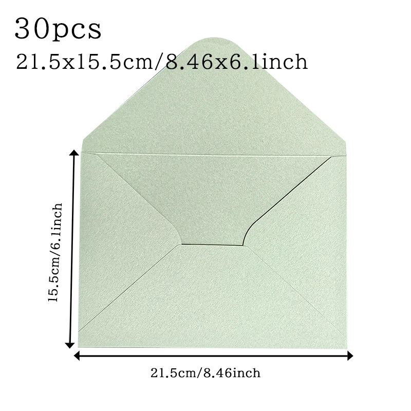 30 pz/lotto 21.5x15.5 cm Buste Verdi per Inviti di Nozze Affari di Alta Qualità 250g Forniture di Cancelleria di Carta Sacchetto di Immagazzinaggio