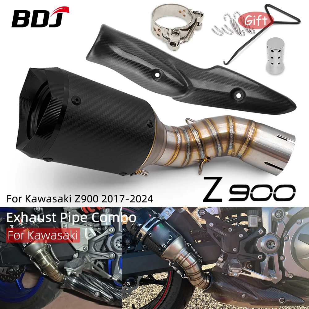 

BDJ Z900 2023 Exhaust Pipe Exhaust Cover Exhaust Muffler Escape Link Pipe Tailpipe Middle Pipe For Kawasaki Z900 2022 2017-2020