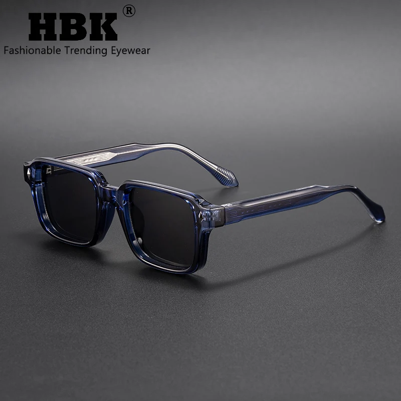HBK Óculos de sol quadrados masculinos, vintage, retrô, design de marca, pontas de templo, óculos de sol femininos, para viagem ao ar livre, festa, UV400