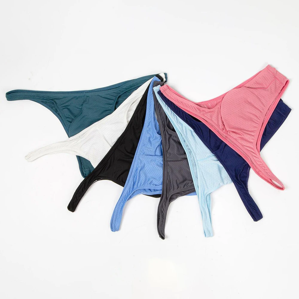 Bikini Uomo G-String Vita bassa Uomo Piccoli fondi Solido Traspirante Slip estivi Colore sottile Tronco Mutande Cuasal