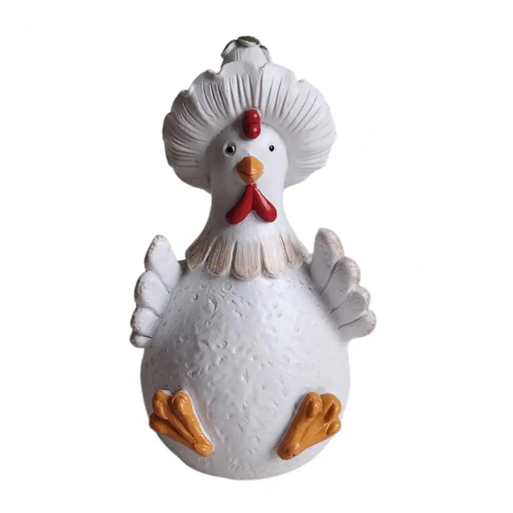 

Exquisite Texture Figurine Resin Chicken Statue, Small Farm Animal Tabletop Sculpture for Yard, Garden, Patio, Lawn, Home Decor