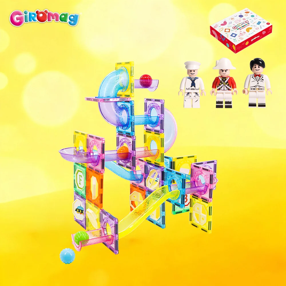 GIROMAG Magnetische tegels en buizen bouwset STEM Educatief constructiespeelgoed voor kinderen, jongens en meisjes van 3-12 jaar