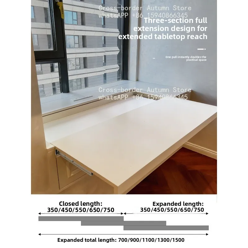 Pull-out book desktop slide, bay window extension telescopic track, sliding island guide rail hardware accessories
