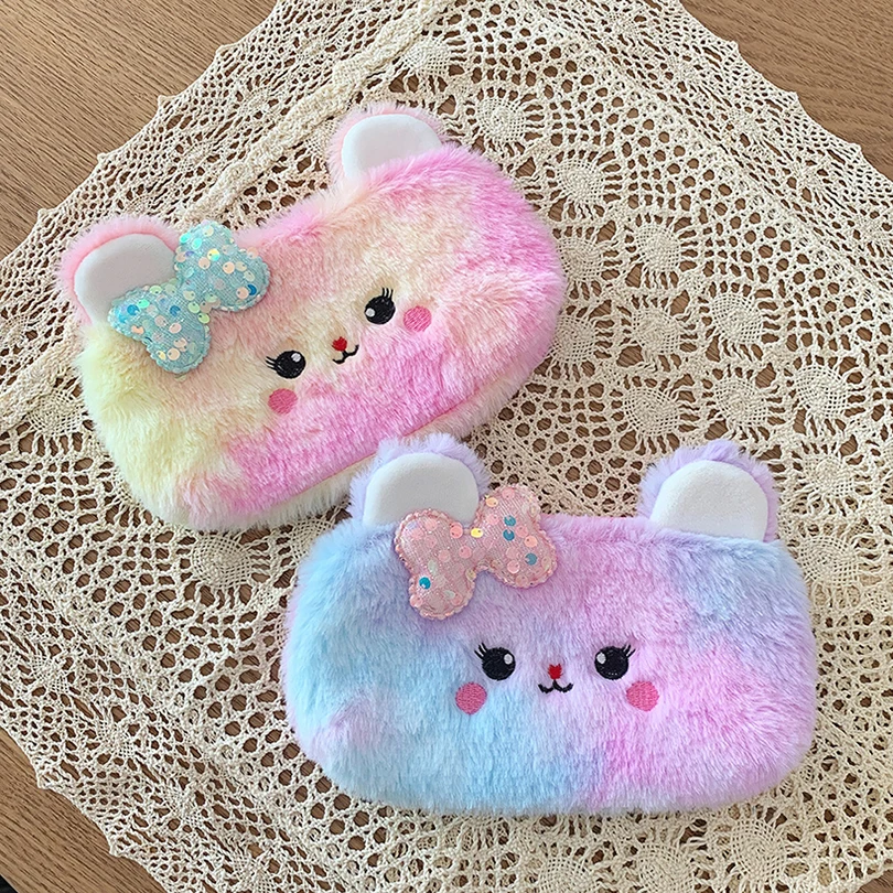 

Плюшевый карандаш, Женский чехол для карандашей, милые школьные принадлежности, школьный пенал, пенал, канцелярские Чехлы для девочек