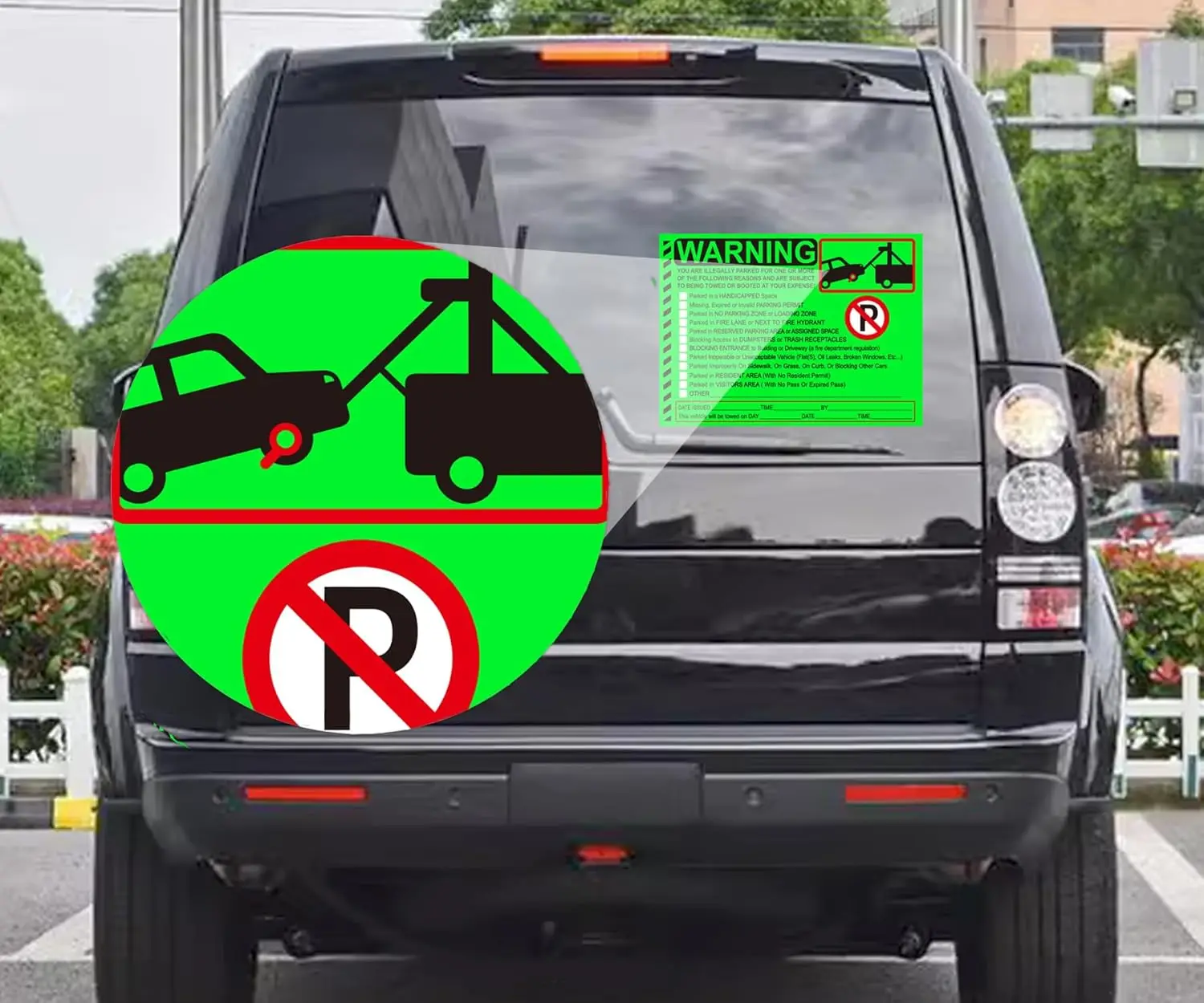 50Pcs Parking Violation Stickers Notice Parking Violation Labels Tow Stickers 5.5X7.5 inch (Green)