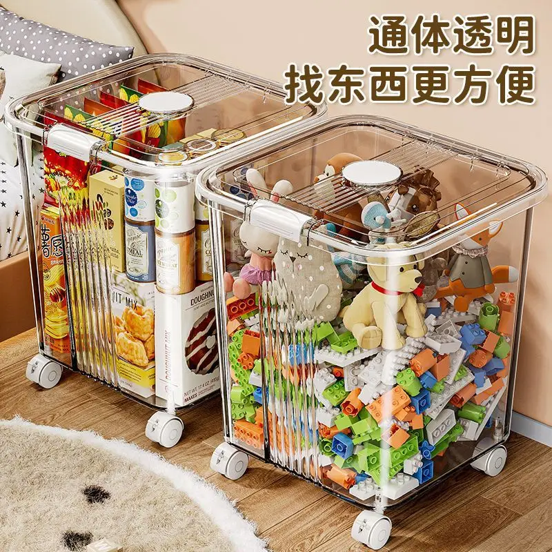 AOLIVIYA Bedroom Storage Box Storage Locker Cabinet Clear Plastic Large Capacity Toy Snack Organizer Clothes Bin