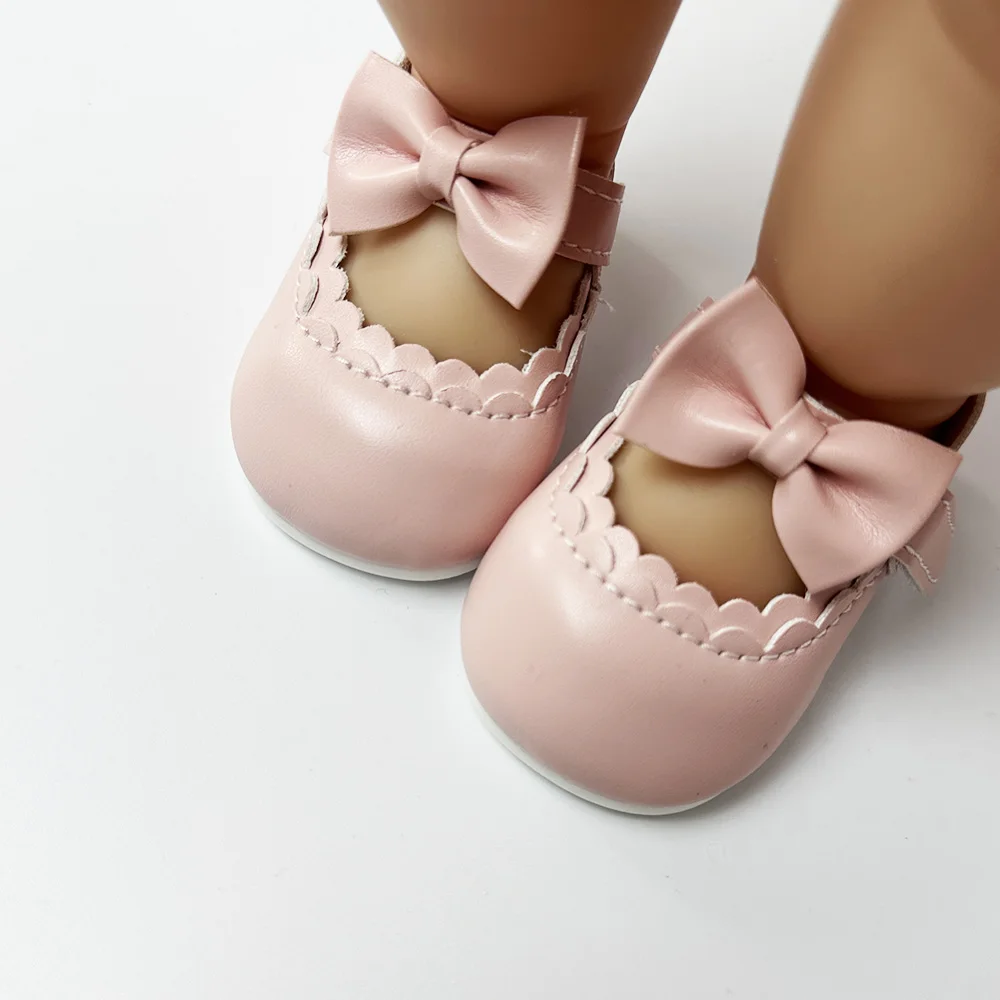 Doll  Casual Shoes PU with Bow Knot Fit for 55cm 22inch Reborn Baby Doll Children Toy Accessories