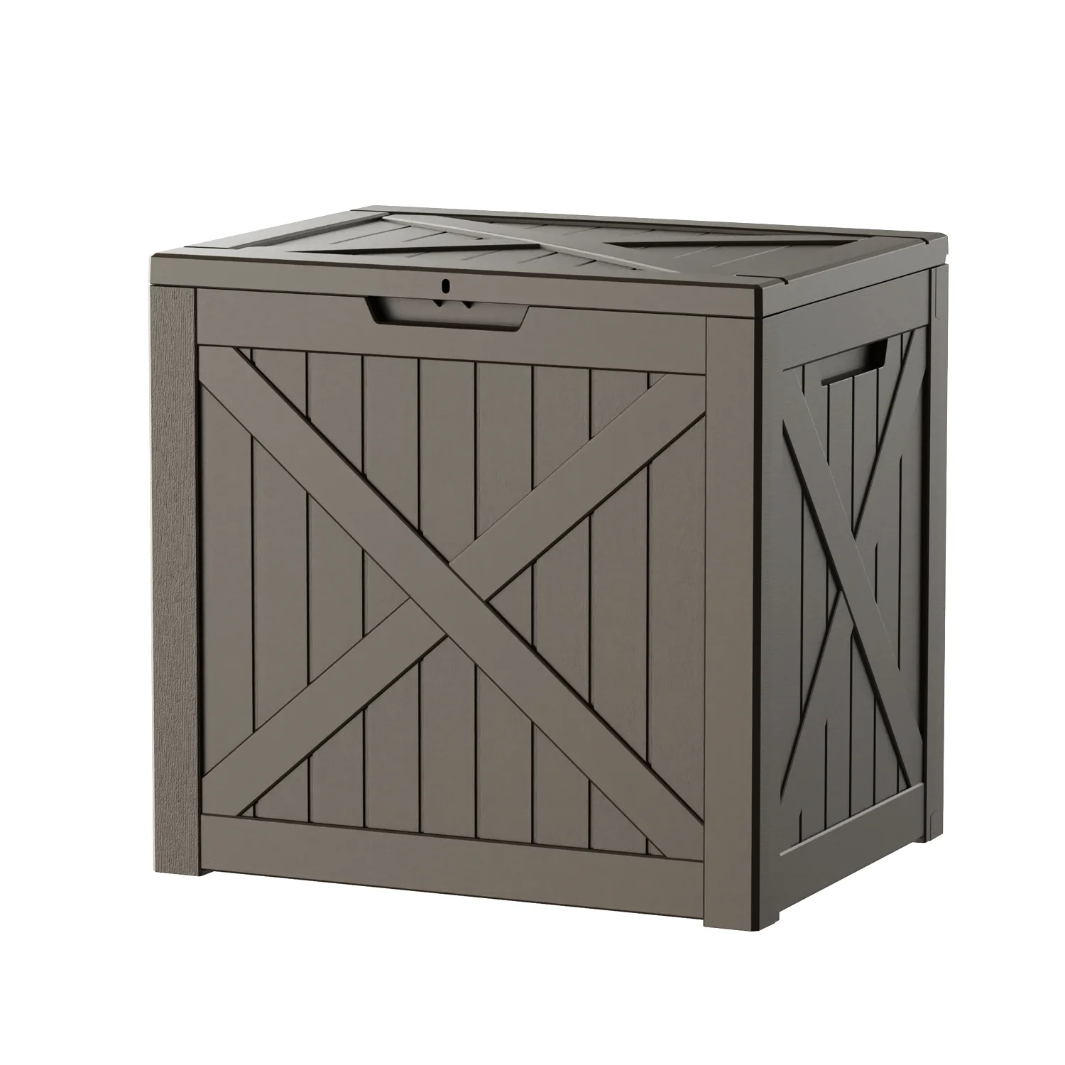 32Gallon Deck Box, Outdoor Storage Box with Padlock for Patio Furniture, Patio Cushions, Gardening Tools, Waterproof