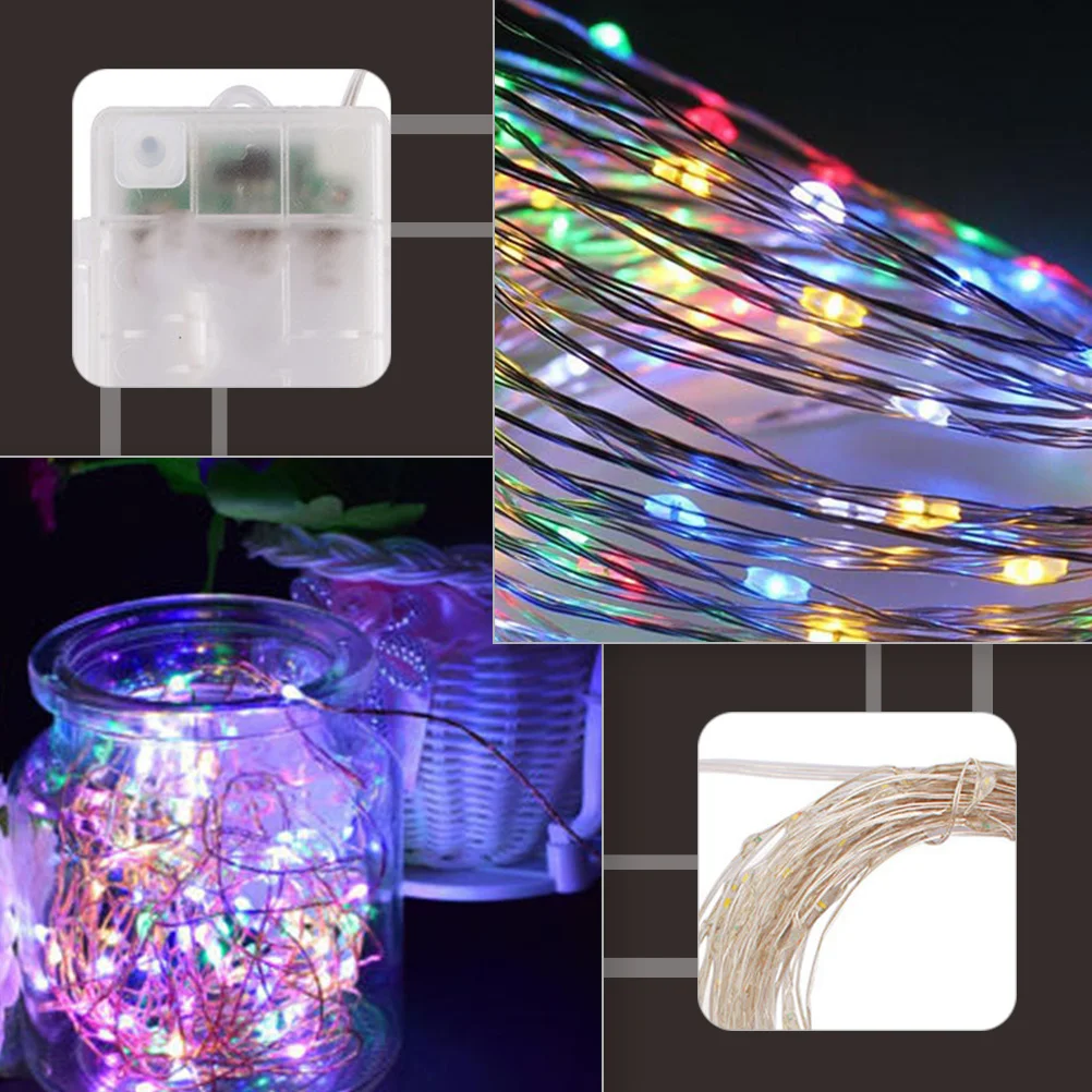 4 قطعة ديكور الإضاءة الملونة LED أضواء الجنية تعمل سلسلة مقاومة للماء لعيد الميلاد مهرجان حديقة غرفة نوم في الهواء الطلق #5