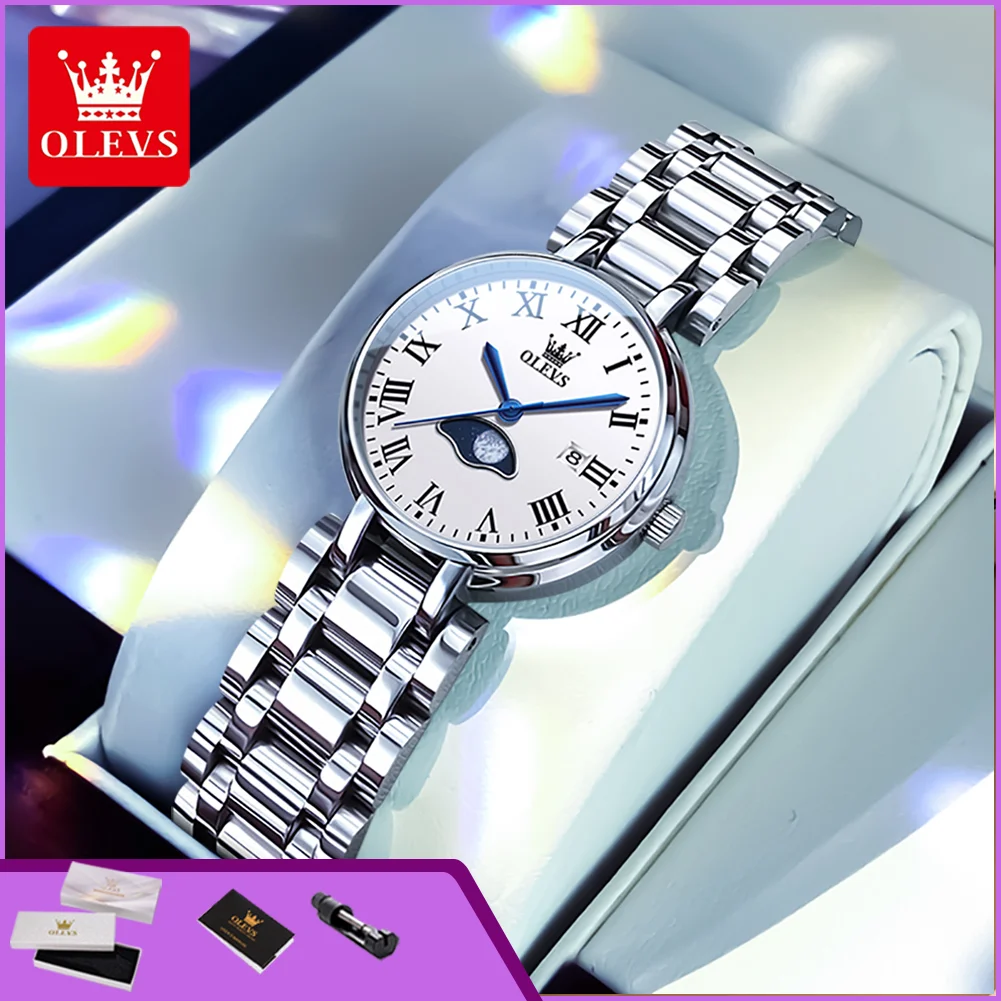 OLEVS 5573 Original Women's Watch Diamond Roman Scale Waterproof Calendar Ladies Dress Quartz Wristwatch Reloj Mujer