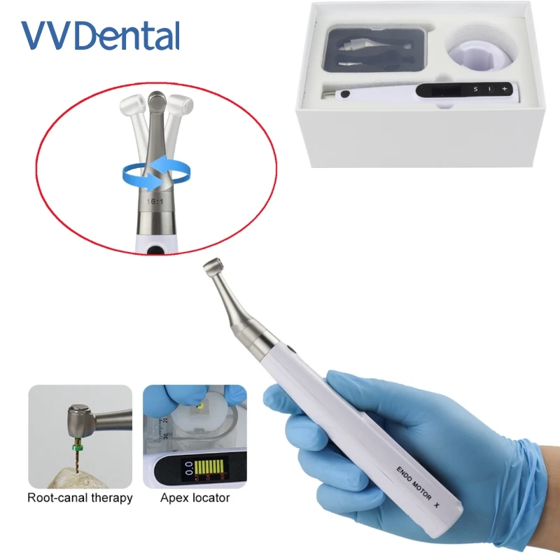 VV Dental Wireless Endomotor Built-in Apex Locator With Colorful OLED Screen Four Modes for Root Canal Treatment