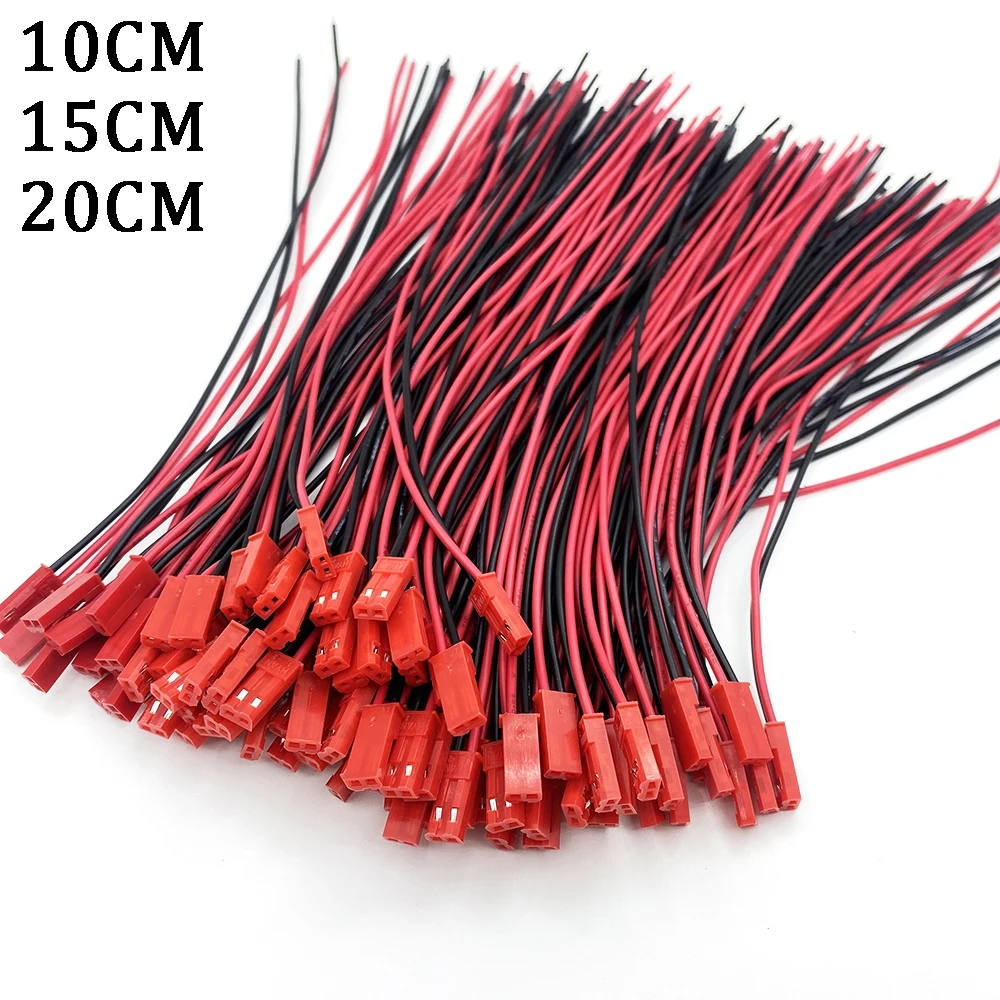 10Pair/20Pcs 10/15/20CM JST 2Pin Male Female Connector Wire JST 2P Plug Jack DIY Electrical Cable For RC BEC Battery Toys 22AWG