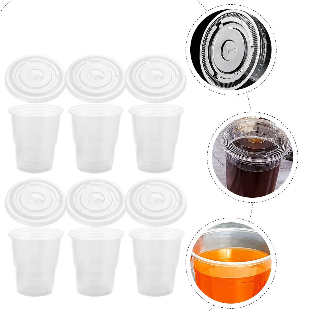 

50Pcs Disposable Clear Coffee Cups Lightweight Comfortable Grip for Party Juice Beverage Use Clear Coffee Cups