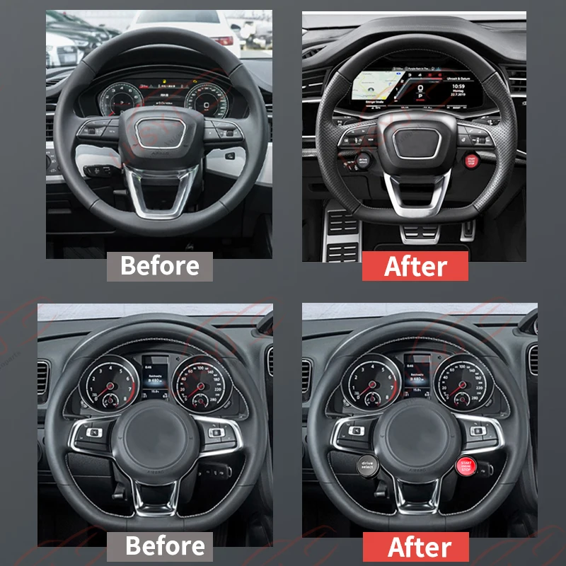 LHSYJ Steering Wheel Start Stop Engine System Keyless One-Button Start Switch Driving Mode Button For VW Audi A3 4 5 Auto Parts