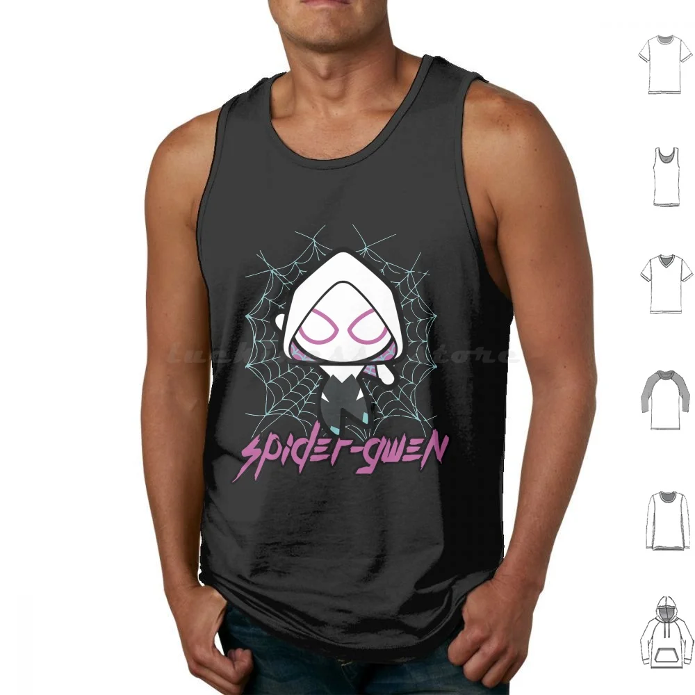 Spider Gwe Cute Kawaii Epic Web Tank Tops Print Cotton Spider Gwen Cute Kawaii Epic Web Fans Lover Cartoon Spider Gwen