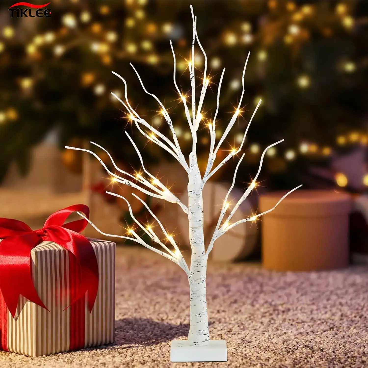 2FT Birch Tree Night Light Table Light Decoration Fairy Christmas Tree Light Lamp For Home Bedroom Wedding Decor Party Holiday