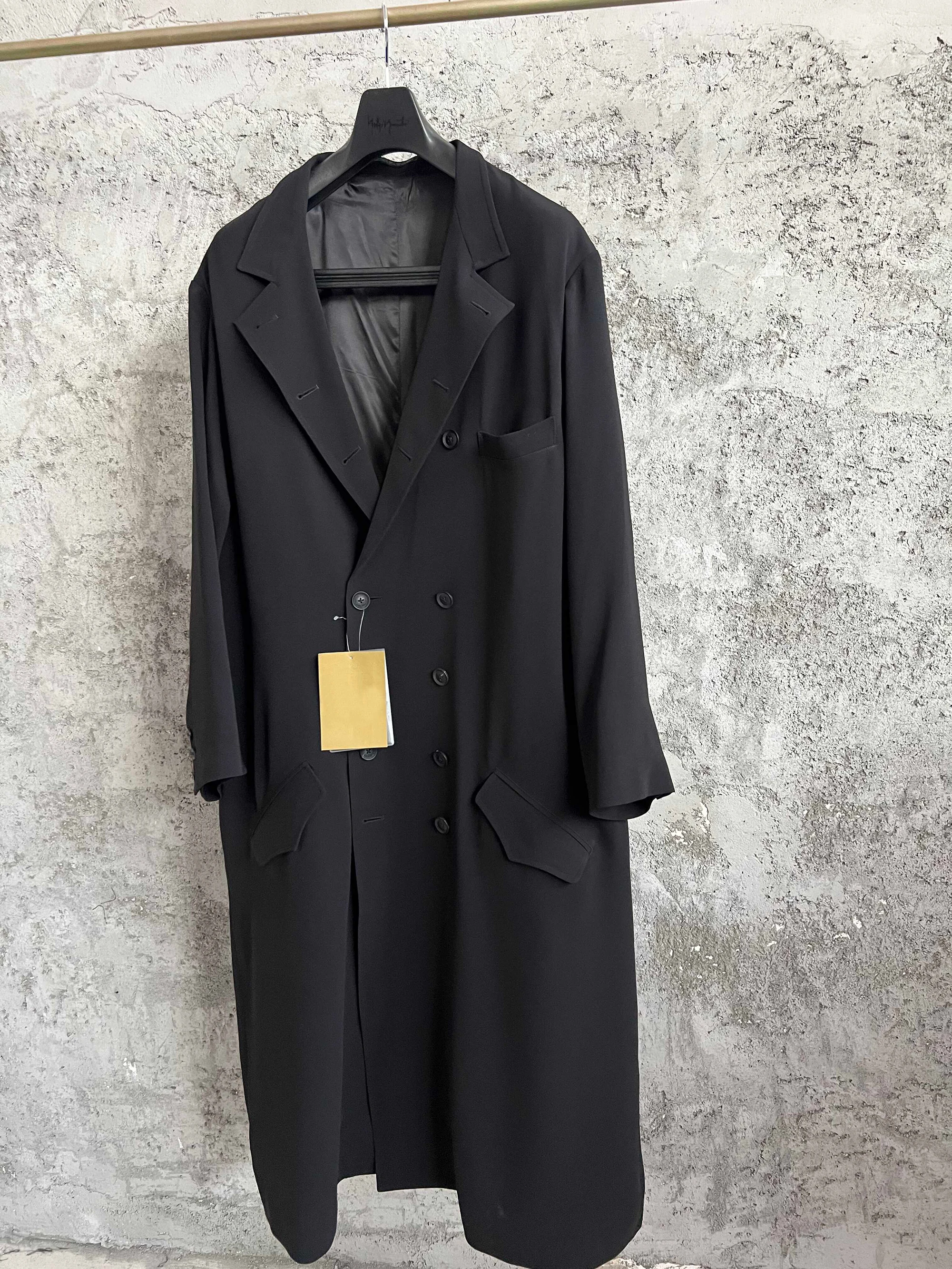 

TOP-YAMAMOTO Japanese original dark new trench coat for men, mid-length trendy casual overcoat for men