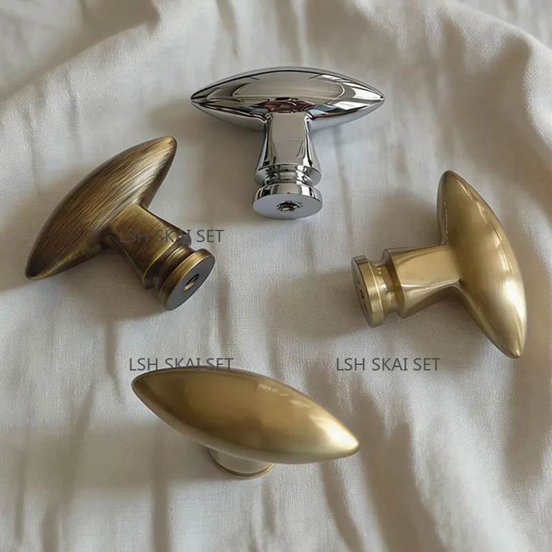 2Pcs High-quality Brass Single-hole Handle Kitchen Cabinet Door Handles Retro Makeup Box Drawer Knobs Furniture Hardware Pulls