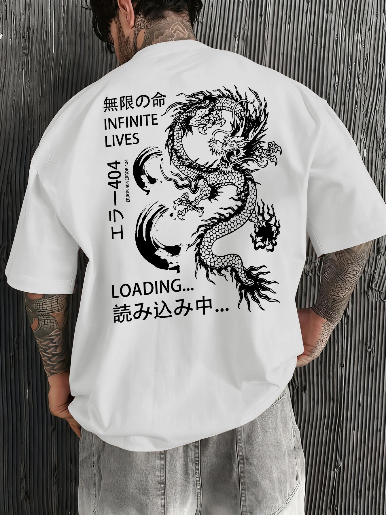 Japanese Man Lifestyle - Men's 100% Polyester Japanese Dragon Print