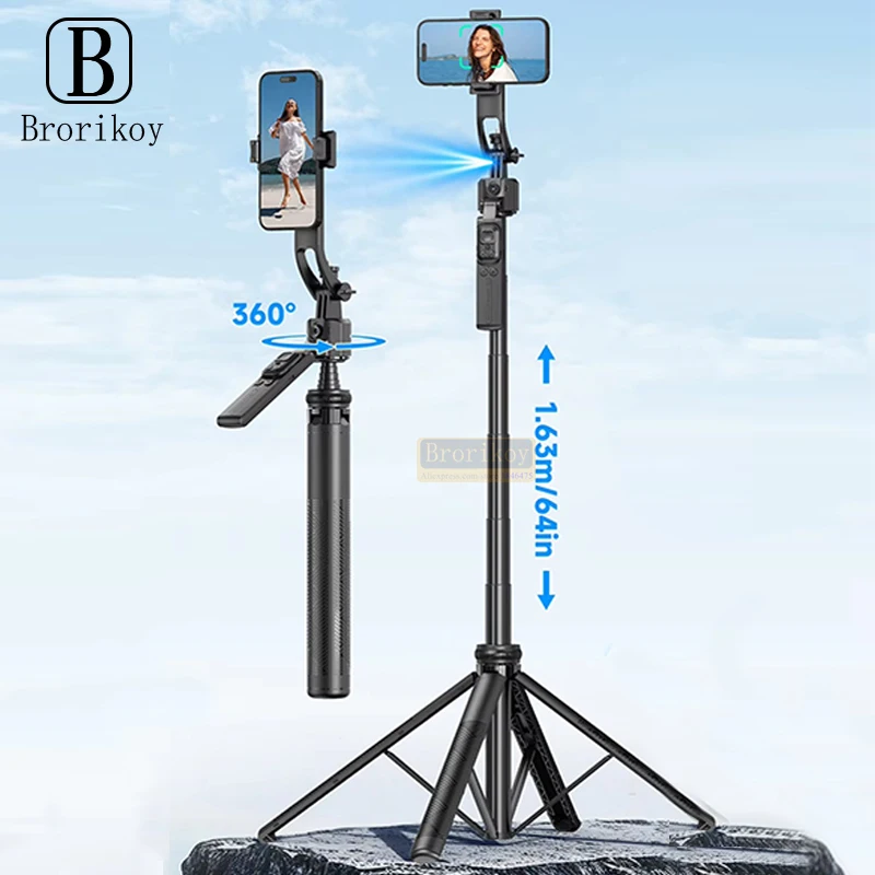 C17 штатив для селфи-палки для телефона, AI, вращение на 360 градусов, подвес для отслеживания лица, подставка для смартфона, камера, монопод, держатель 1630 мм, четырехъядерный