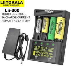 LiitoKala Lii-600 Lii-500 caricabatteria LCD li-ion 3.7V NiMH 1.2V adatto per 18650 26650 21700 26700 18350 16340 AA AAA