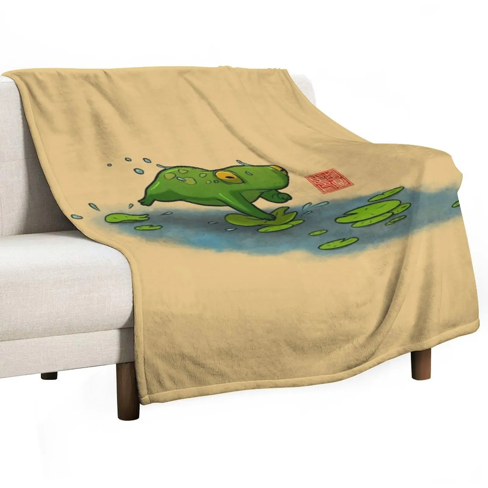 

frog cat lilypads Throw Blanket Luxury St Comforter Blankets For Bed Winter beds Blankets