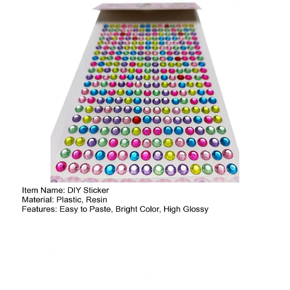 2 Set DIY Sticker Easy To Paste Twinkle Self-adhesive 5mm Flatback Rhinestone Scrapbooking Sticker Decal For Kids Pearl Bead