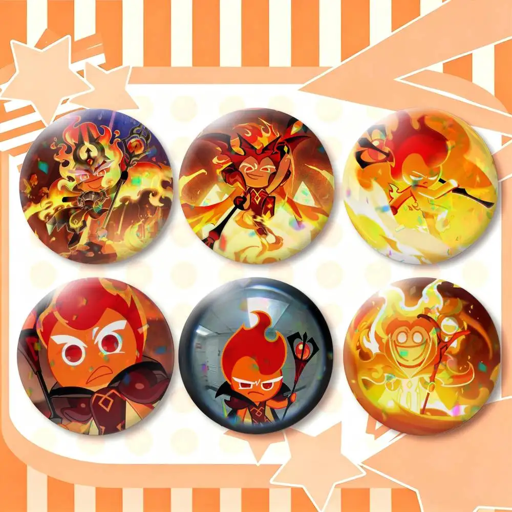 Fire S-Spirit Cookie Run  25mm 32mm 44mm 58mm 75mm Brooches Badges Pins for Accessories Gift