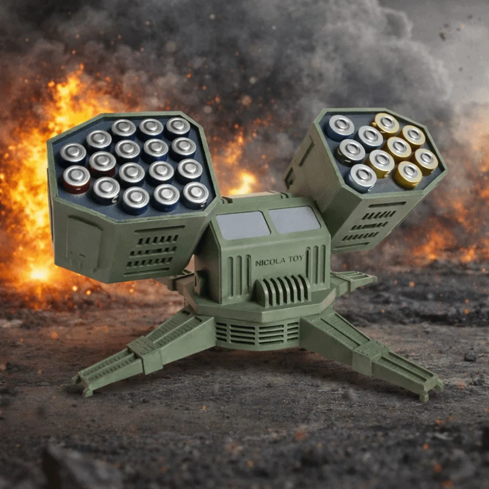 

AA Type Battery Storage Box AAA Type 360 Rotation Desktop Ornament Creative Design Mecha Style Battery Case Home Decor