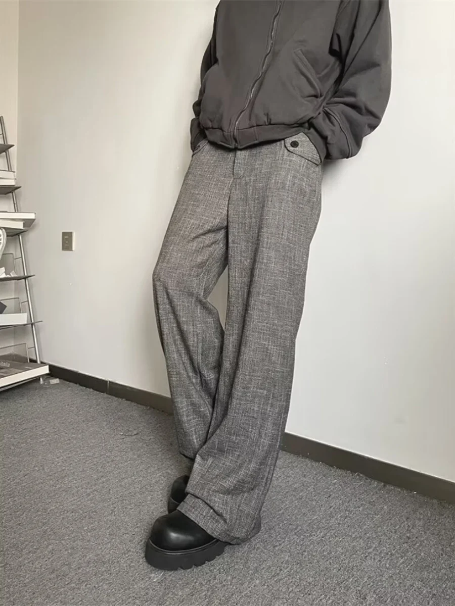 

Мужские повседневные брюки с широкими штанинами и узором «Бамбуковый узел», винтажные, свободного кроя, рабочие, длинные, молодежные, прямые штанины