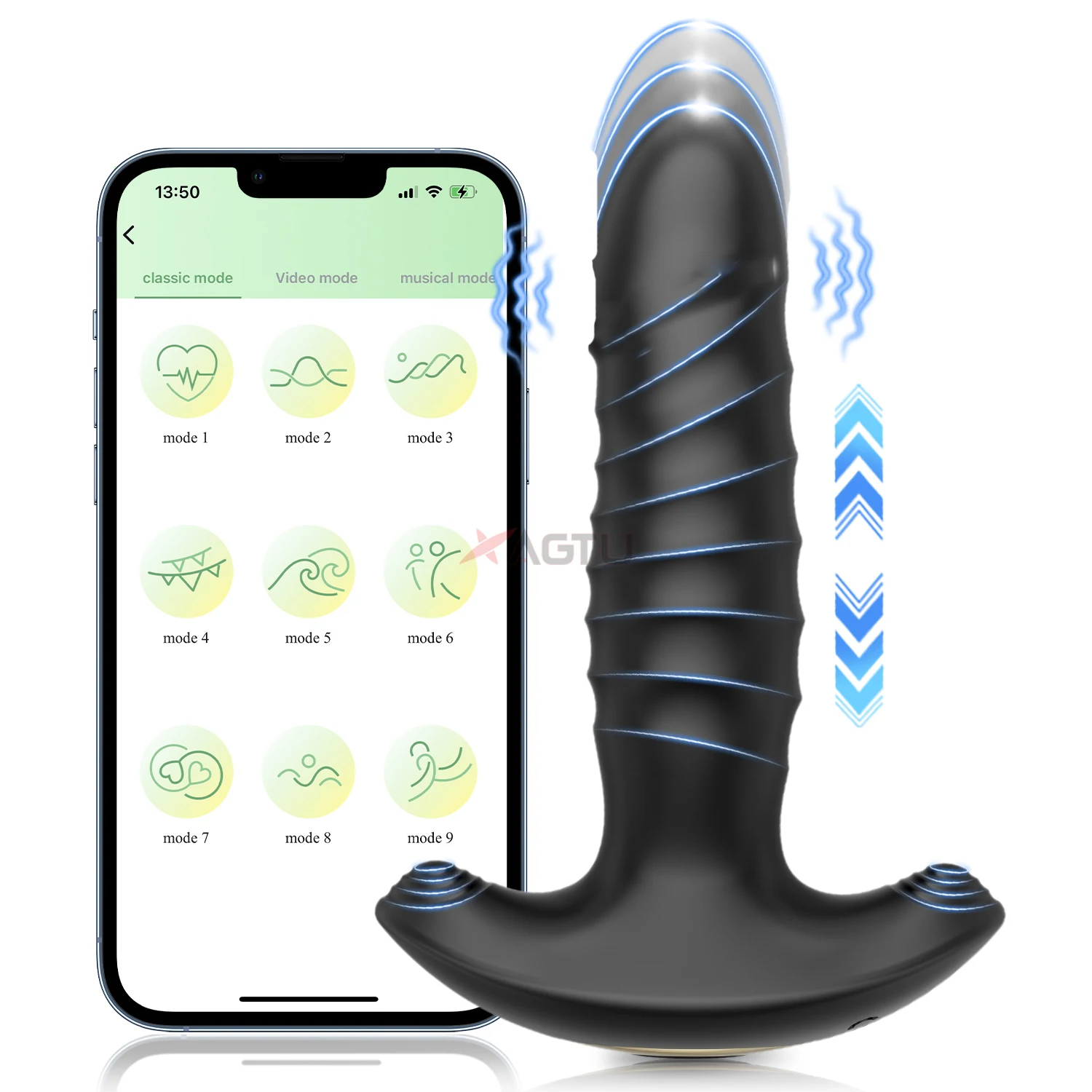 APP Thrusting Anal Vibrator for Adult Wireless Butt Plug Sex Toys for Men Prostate Massager Ass Anal Dildo Buttplug Adult Goods