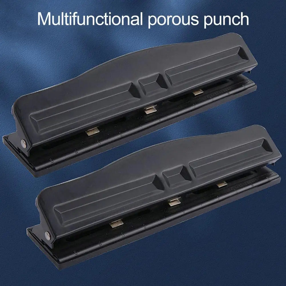 Perforadora de escritorio eficiente y duradera, perforadora de 3 agujeros con bandeja integrada, Base antideslizante para uso en el hogar y la Oficina, Metal resistente