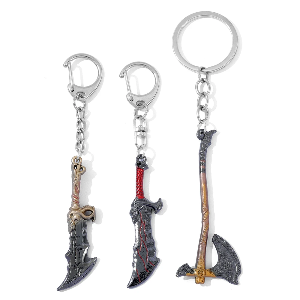 God of War Keychain Ax Sword Key Chains ملحقات حلقة مفاتيح السيارة للرجال والنساء #1