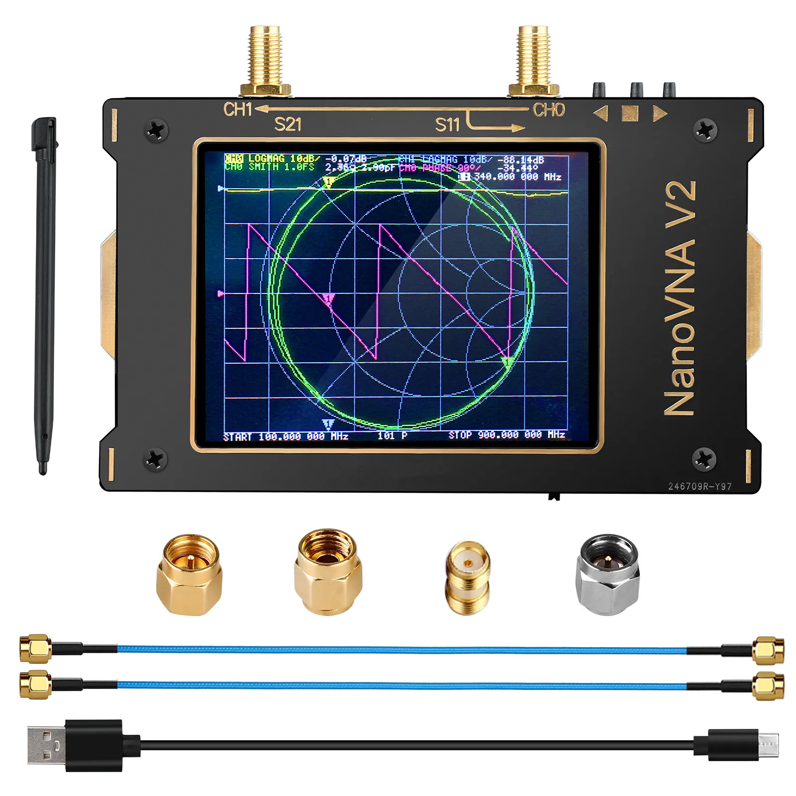 Nanovna SAA-V2 Vector Network Analyzer 10KHz~3GHz HF VHF UHF Antenna Analyzer 3.2\