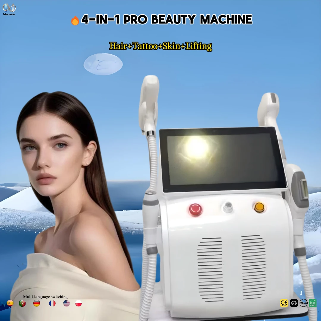 2025 Dispositivo de cuidado de la piel con láser de diodo IPL 4 en 1 RF Pico: depilación facial permanente tratamiento del acné eliminación de arrugas CE de por vida