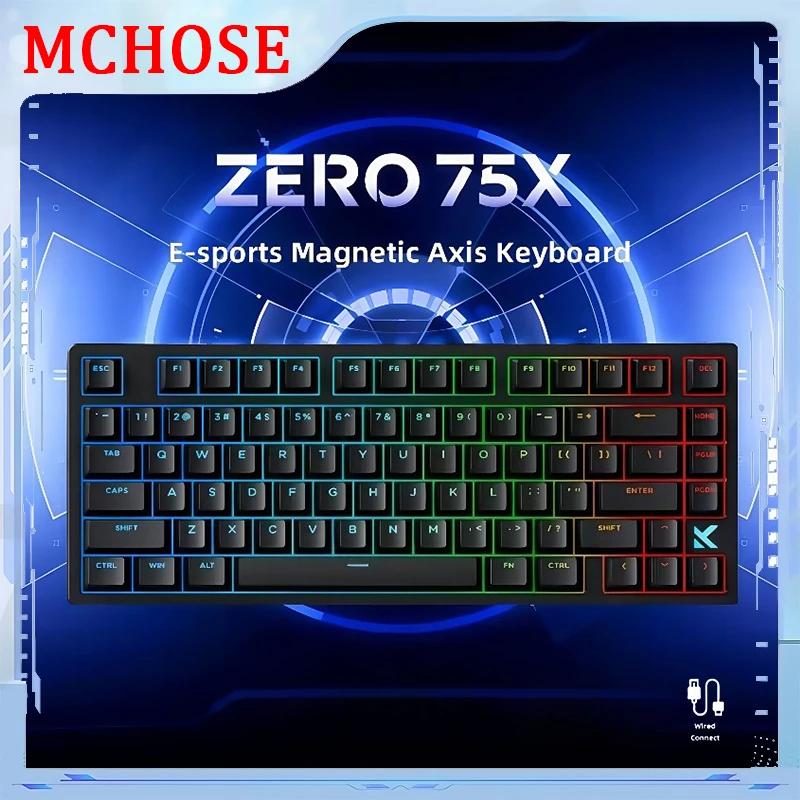 

​ MCHOSE ZERO 75X игровая клавиатура с магнитной осью, сверхнизкая задержка, веб-драйвер, настройка, переключатели с возможностью горячей замены для ПК/ноутбука ​