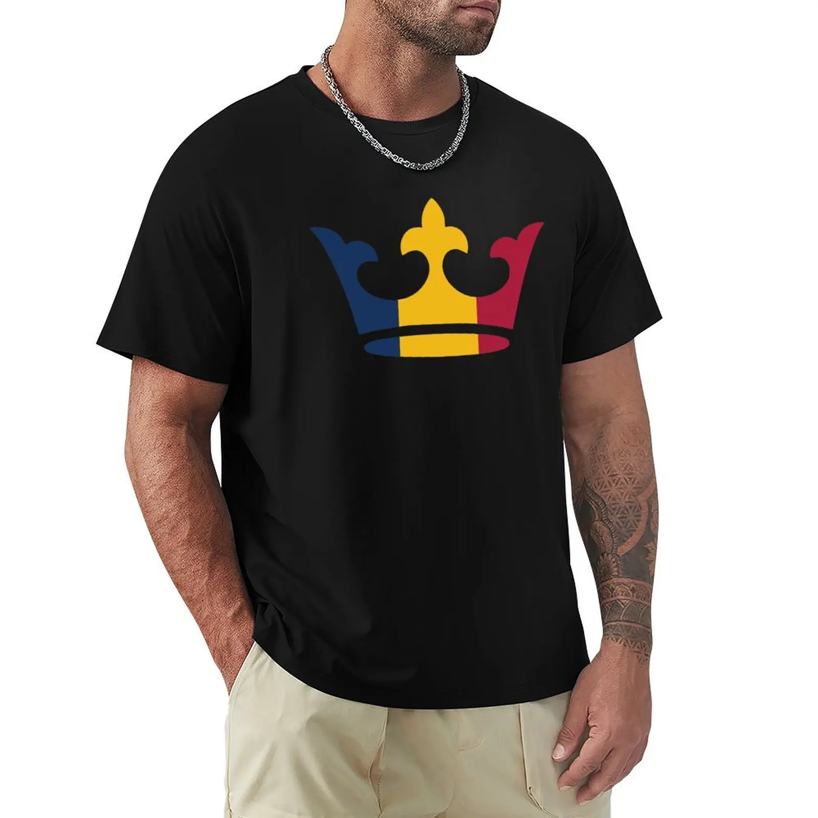 

Tricolour Crown Sticker T-Shirt anime tshirt graphic t shirts Funny t-shirts compression shirt men