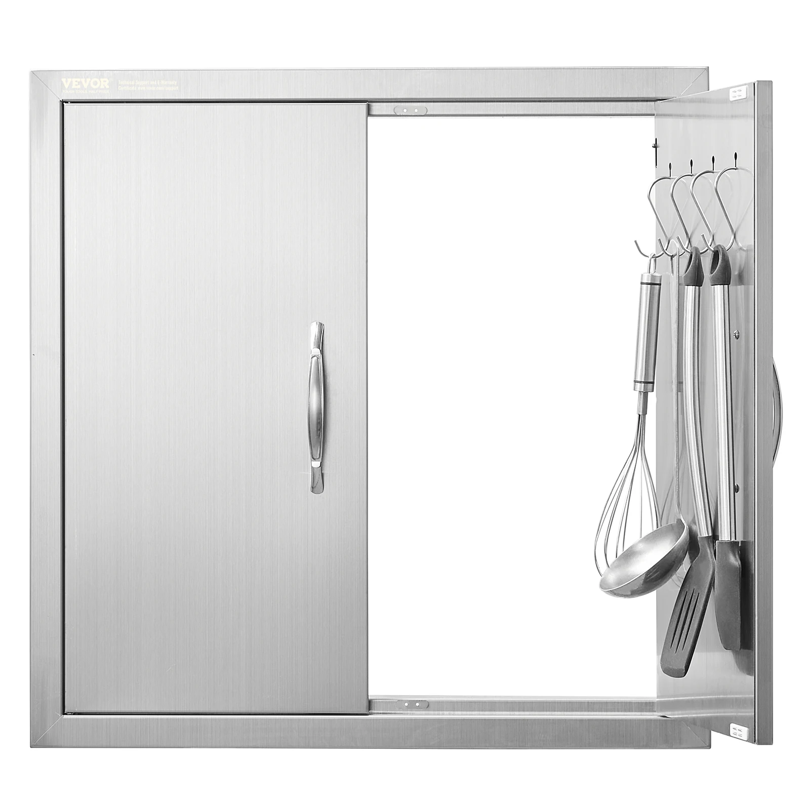 VEVOR BBQ Access Door 24Wx24H In Double Outdoor Kitchen Door Stainless Steel Flush Mount Door Double Wall Vertical with Handles