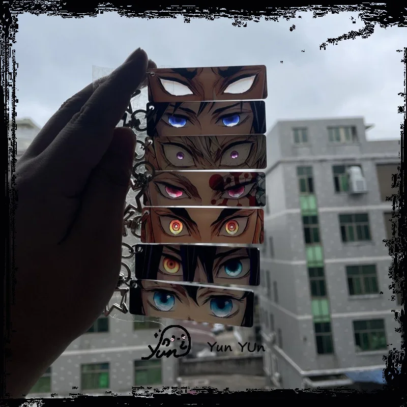 Demon Slayer Keychain Pendant Acrylic Light-Transmitting Eyes Members Cartoon Peripheral Exquisite Ornament