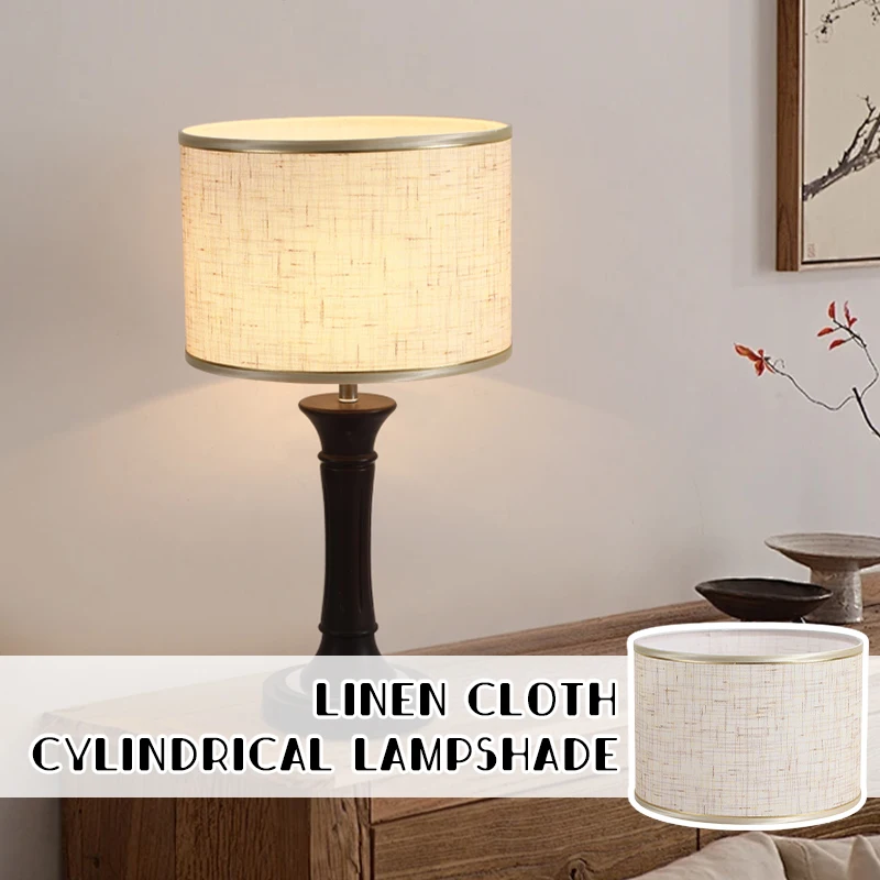 

Modern Drum Lampshade Table Lamp Shade E27 Linen Lampshade Chandelier Bedside Lamp Floor Light Cover Natural Fabric