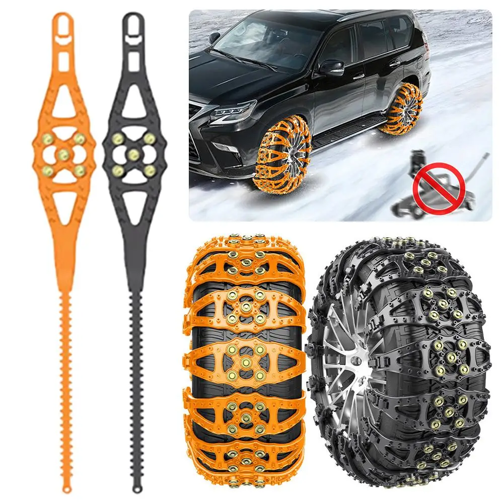 Neumático de coche estilo espina de pescado, cadena antideslizante Universal para nieve, cadena segura, accesorios de emergencia, antideslizante, para exteriores, T S3H8, 2/4 Uds.